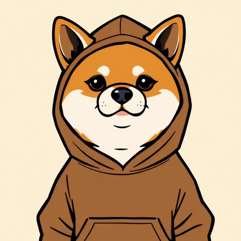 HOODIE avatar wearing the iconic brown hoodie